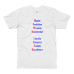 Hawk Life acronym t-shirt (red, white, blue)